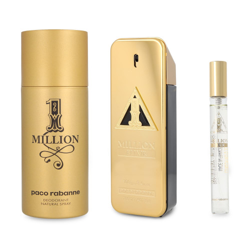 PACO RABANNE ONE MILLION ELIXIR 3 PCS SET FOR MEN: 3.4 PARFUM INTENSE + 5.1 DEODORANT SPRAY + 0.34 PARFUM INTENSE PACO RABANNE ONE MILLION ELIXIR 3 PCS SET FOR MEN: 3.4 PARFUM INTENSE + 5.1 DEODORANT SPRAY + 0.34 PARFUM INTENSE