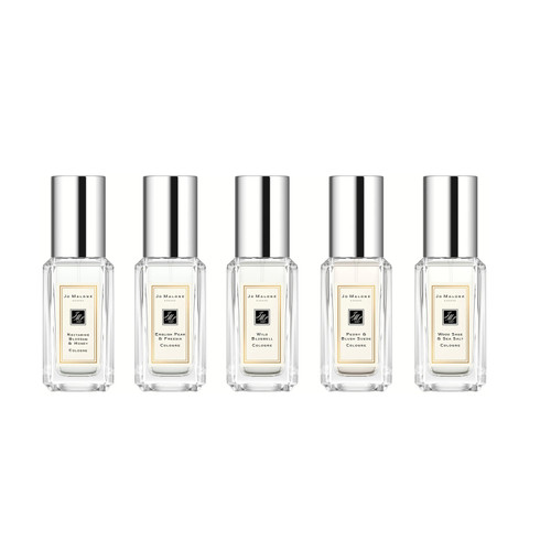 JO MALONE 5 X 0.3 EAU DE COLOGNE SET: ENGLISH PEAR & FREESIA + NECTARINE BLOSSOM & HONEY + WILD BLUEBELL + PEONY BLUSH & SUEDE + WOOD SAGE & SEA SALT