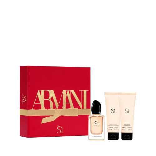 ARMANI SI 3 PCS SET: 1.7 EAU DE PARFUM SPRAY + 2.5 SHOWER GEL + 2.5 BODY LOTION