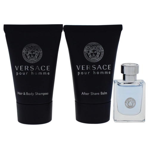 VERSACE POUR HOMME 3 PCS SET: 0.17 EAU DE TOILETTE + 0.8 SHAMPOO + 0.8 AFTER SHAVE BALM VERSACE POUR HOMME 3 PCS SET: 0.17 EAU DE TOILETTE + 0.8 SHAMPOO + 0.8 AFTER SHAVE BALM