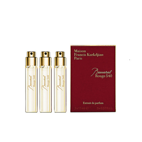 MAISON FRANCIS KURKDJIAN BACCARAT ROUGE 540 3 PCS SET: 3 X 0.37 OZ EXTRAIT DE PARFUM REFILL MAISON FRANCIS KURKDJIAN BACCARAT ROUGE 540 3 PCS SET: 3 X 0.37 OZ EXTRAIT DE PARFUM REFILL