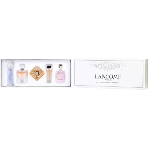 LANCOME 5 PCS MINI SET FOR WOMEN: HYPNOSE 5 ML EAU DE PARFUM + TRESOR 7.5 ML EAU DE PARFUM + LA VIE EST BELLE 4 ML EAU DE PARFUM + MIRACLE 5 ML EAU DE PARFUM + TRESOR IN LOVE 5 ML EAU DE PARFUM