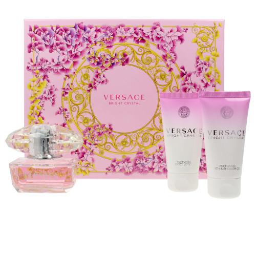 VERSACE BRIGHT CRYSTAL 3 PCS SET: 1.7 EAU DE TOILETTE SPRAY + 1.7 BODY LOTION + 1.7 SHOWER GEL (HARD.)