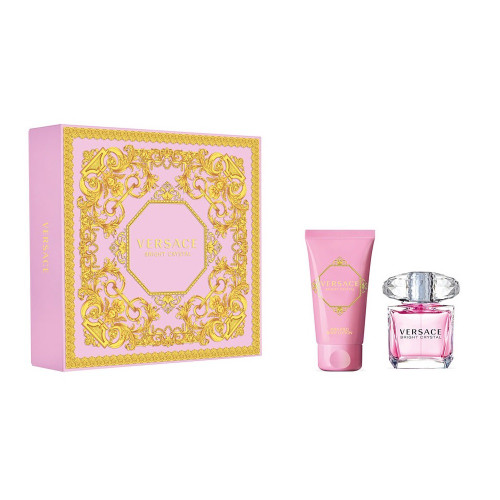 VERSACE BRIGHT CRYSTAL 2 PCS SET: 1 OZ EAU DE TOILETTE SPRAY + 1.7 BODY LOTION (HARD)