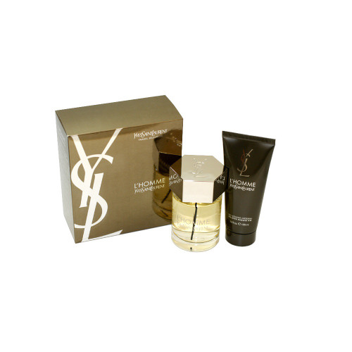 YSL L'HOMME 2 PCS SET: 3.4 EAU DE TOILETTE SPRAY + 3.4 SHOWER GEL (TRAVEL SET)