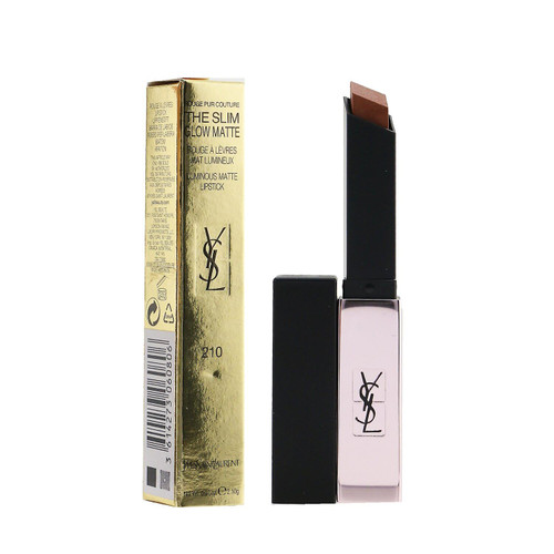 YSL THE SLIM GLOW 0.07 MATTE LIPSTICK #210 NUDE OUT OF LINE