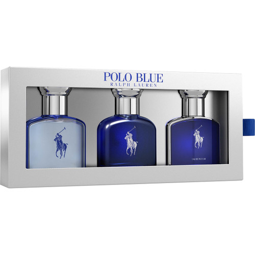 POLO BLUE 3 PCS SET: BLUE 1.36 EAU DE TOILETTE SPRAY + BLUE 1.36 EAU DE PARFUM SPRAY + 1.36 ULTRA BLUE EAU DE TOILETTE SPRAY (HARD BOX)