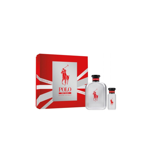 POLO RED RUSH 2 PCS SET: 4.2 EAU DE TOILETTE SPRAY + 1 OZ EAU DE TOILETTE SPRAY (HARD BOX)