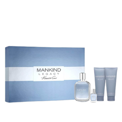 KENNETH COLE MANKIND LEGACY 4 PCS SET: 3.4 EAU DE TOILETTE + 0.5 EAU DE TOILETTE + AFTER SHAVE BALM + 3.4 BODY WASH