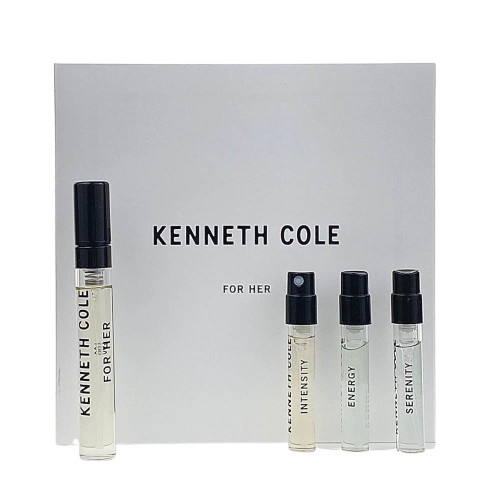 KENNETH COLE WOMEN’S DISCOVERY SET: FOR HER 0.13 EAU DE PARFUM + SERENITY 0.05 EAU DE TOILETTE + ENERGY 0.05 EAU DE TOILETTE + INTENSITY 0.05 EAU DE TOILETTE