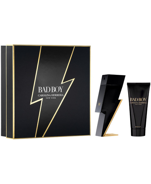 CAROLINA HERRERA BAD BOY 2 PCS SET: 3.4 EAU DE TOILETTE SPRAY + 3.4 SHOWER GEL (HARD BOX)