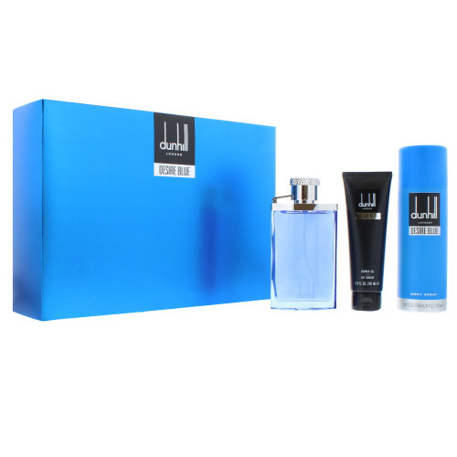 DUNHILL DESIRE BLUE 3 PCS SET FOR MEN: 3.4 EAU DE TOILETTE SPRAY + 3 OZ SHOWER GEL + 6.6 BODY SPRAY