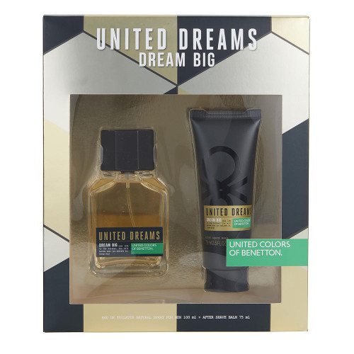 BENETTON UNITED DREAMS DREAM BIG 2 PCS SET FOR MEN: 3.4 EAU DE TOILETTE SPRAY + 2.5 AFTER SHAVE BALM (WINDOW SET) BENETTON UNITED DREAMS DREAM BIG 2 PCS SET FOR MEN: 3.4 EAU DE TOILETTE SPRAY + 2.5 AFTER SHAVE BALM (WINDOW SET)
