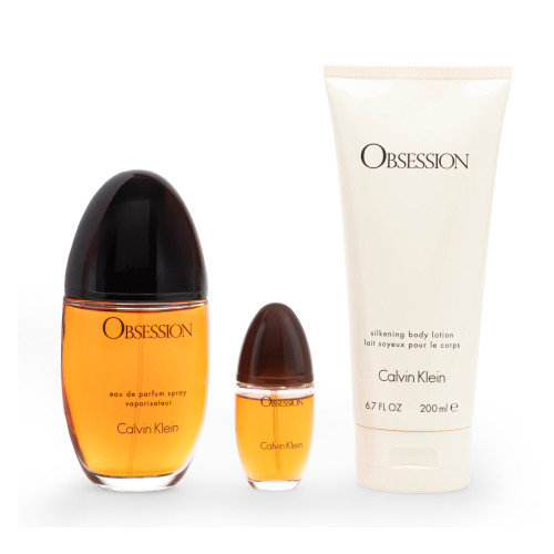 OBSESSION 3 PCS SET FOR WOMEN: 3.4 EAU DE PARFUM SPRAY + 6.8 BODY LOTION + 0.5 OZ EAU DE PARFUM SPRAY