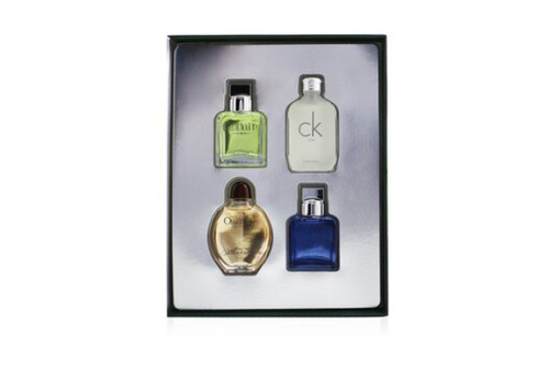 CALVIN KLEIN 4 PCS SET FOR MEN: ETERNITY 0.5 EAU DE TOILETTE + ETERNITY AQUA 0.5 EAU DE TOILETTE + OBSESSION 0.5 EAU DE TOILETTE + CK ONE 0.5 EAU DE TOILETTE