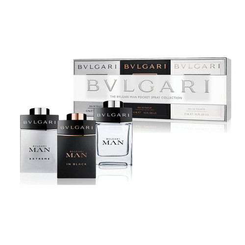 BVLGARI MAN 3 PCS MINI SET: 15 ML MAN EXTREME EDT SP + 15 ML MAN IN BLACK EDT SP + 15ML MAN EDT SP