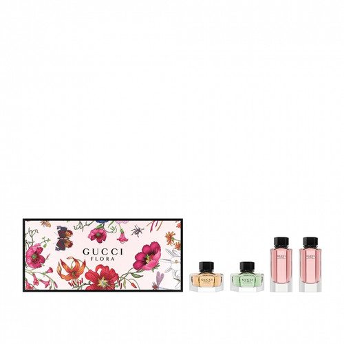 GUCCI FLORA 4 PCS MINI SET: FLORA 0.16 EAU DE PARFUM + FLORA 0.16 EAU DE TOILETTE + GORGEOUS 0.16 EAU DE TOILETTE SPRAY + GORGEOUS 0.16 EAU DE TOILETTE SPRAY (INDIVIDUALLY BOXED)