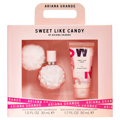 ARIANA GRANDE SWEET LIKE CANDY 2 PCS SET FOR WOMEN: 1 OZ EAU DE PARFUM SPRAY + 1.7 BODY SOUFFLE ARIANA GRANDE SWEET LIKE CANDY 2 PCS SET FOR WOMEN: 1 OZ EAU DE PARFUM SPRAY + 1.7 BODY SOUFFLE
