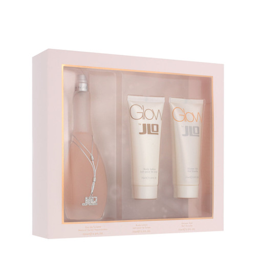 J LO GLOW 3 PCS SET FOR WOMEN: 3.4 EAU DE TOILETTE SPRAY + 2.5 BODY LOTION + 2.5 SHOWER GEL J LO GLOW 3 PCS SET FOR WOMEN: 3.4 EAU DE TOILETTE SPRAY + 2.5 BODY LOTION + 2.5 SHOWER GEL