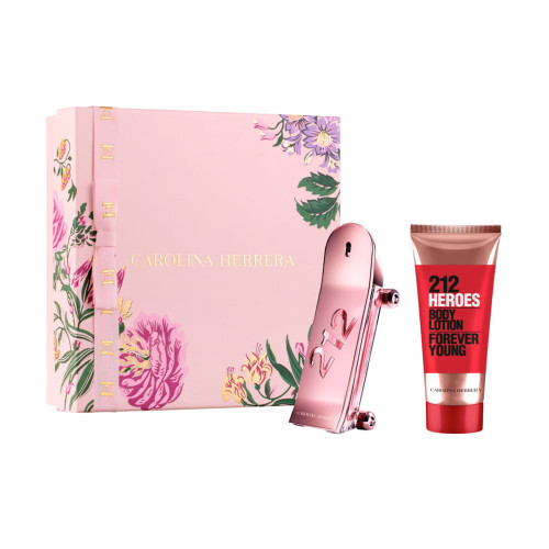 CAROLINA HERRERA 212 HEROES FOREVER YOUNG 2 PCS SET FOR WOMEN: 2.7 EAU DE PARFUM SPRAY + 3.4 BODY LOTION CAROLINA HERRERA 212 HEROES FOREVER YOUNG 2 PCS SET FOR WOMEN: 2.7 EAU DE PARFUM SPRAY + 3.4 BODY LOTION