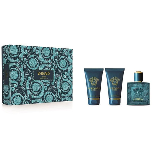 VERSACE EROS 3 PCS SET FOR MEN: 1.7 EAU DE TOILETTE SPRAY + 1.7 SHOWER GEL + 1.7 AFTER SHAVE BALM VERSACE EROS 3 PCS SET FOR MEN: 1.7 EAU DE TOILETTE SPRAY + 1.7 SHOWER GEL + 1.7 AFTER SHAVE BALM