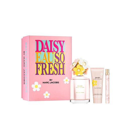 MARC JACOBS DAISY EAU SO FRESH 3 PCS SET FOR WOMEN: 4.2 EAU DE TOILETTE SPRAY + 0.33 EAU DE TOILETTE SPRAY + 2.5 BODY LOTION MARC JACOBS DAISY EAU SO FRESH 3 PCS SET FOR WOMEN: 4.2 EAU DE TOILETTE SPRAY + 0.33 EAU DE TOILETTE SPRAY + 2.5 BODY LOTION