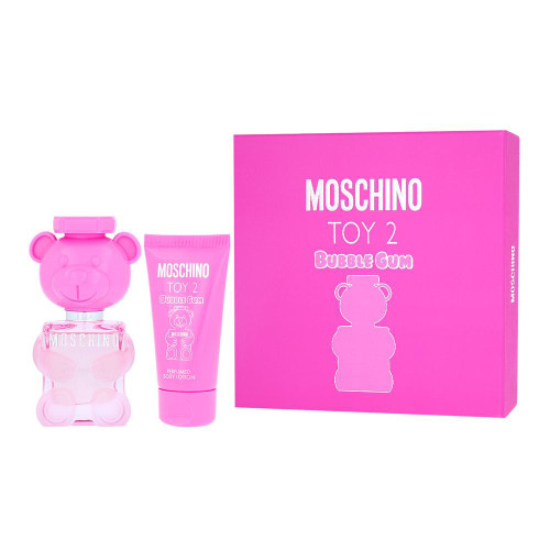 MOSCHINO TOY 2 BUBBLE GUM 2 PCS SET FOR WOMEN: 1 OZ EAU DE TOILETTE SPRAY 1.7 BODY LOTION