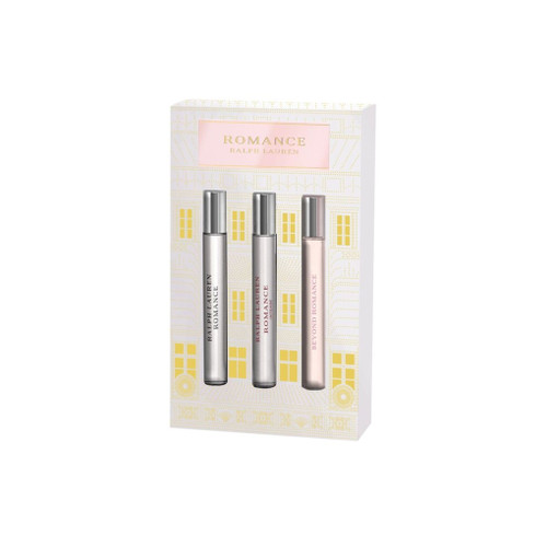 ROMANCE 3*10ML 3 PCS SET FOR WOMEN: ROMANCE 0.34 EAU DE PARFUM SPRAY + BEYOND ROMANCE 0.34 EAU DE PARFUM SPRAY + ROMANCE INTENSE 0.34 EAU DE PARFUM SPRAY