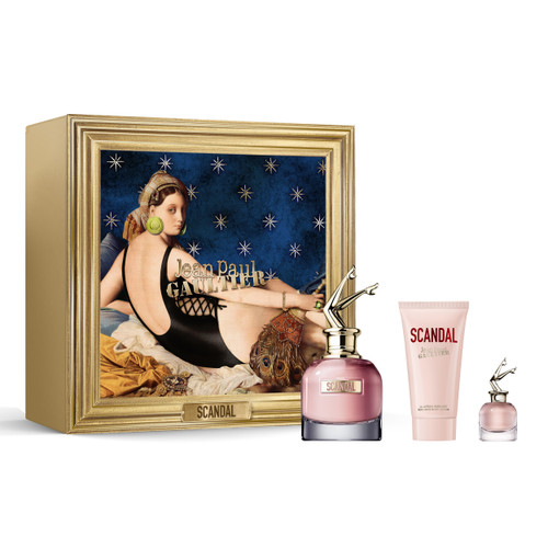 JEAN PAUL GAULTIER SCANDAL 3 PCS SET FOR WOMEN: 1.7 EAU DE PARFUM SPRAY + 2.5 BODY LOTION + 6 ML EAU DE PARFUM MINI