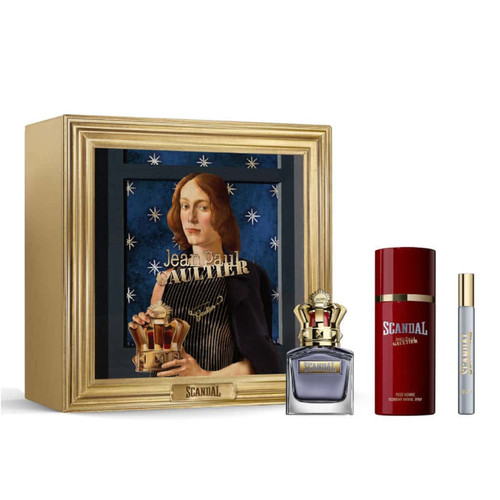 JEAN PAUL GAULTIER SCANDAL 3 PCS SET FOR MEN: 1.7 EAU DE TOILETTE SPRAY + 5 OZ DEODORANT SPRAY + 0.33 EAU DE TOILETTE SPRAY