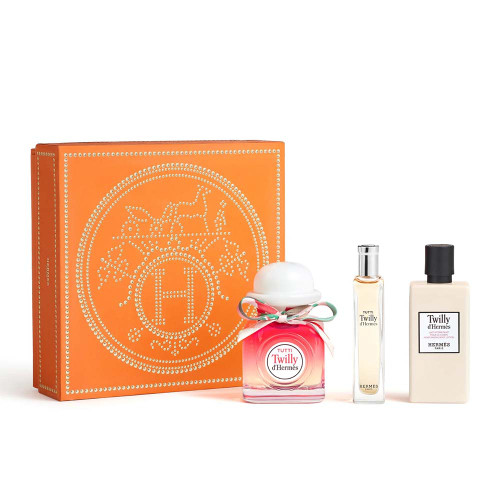 HERMES TUTTI TWILLY D'HERMES 3 PCS SET: 2.87 EAU DE PARFUM SPRAY + 0.5 EAU DE PARFUM SPRAY + 2.7 BODY LOTION