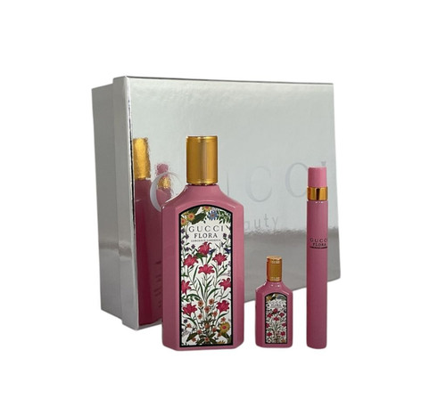 GUCCI FLORA GORGEOUS GARDENIA 3 PCS SET FOR WOMEN: 3.3 EAU DE PARFUM SPRAY + 5 ML EAU DE PARFUM MINI + 0.33 EAU DE PARFUM SPRAY