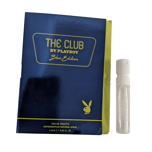 PLAYBOY THE CLUB BLUE EDITION 0.05 EAU DE TOILETTE SPRAY VIAL FOR MEN PLAYBOY THE CLUB BLUE EDITION 0.05 EAU DE TOILETTE SPRAY VIAL FOR MEN