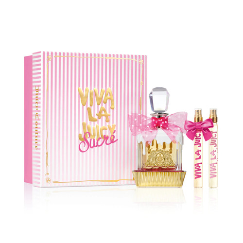 VIVA LA JUICY SUCRE 3 PCS SET FOR WOMEN: 3.4 EAU DE PARFUM SPRAY + 0.33 EAU DE PARFUM SPRAY + SUCRE 0.33 EAU DE PARFUM SPRAY VIVA LA JUICY SUCRE 3 PCS SET FOR WOMEN: 3.4 EAU DE PARFUM SPRAY + 0.33 EAU DE PARFUM SPRAY + SUCRE 0.33 EAU DE PARFUM SPRAY