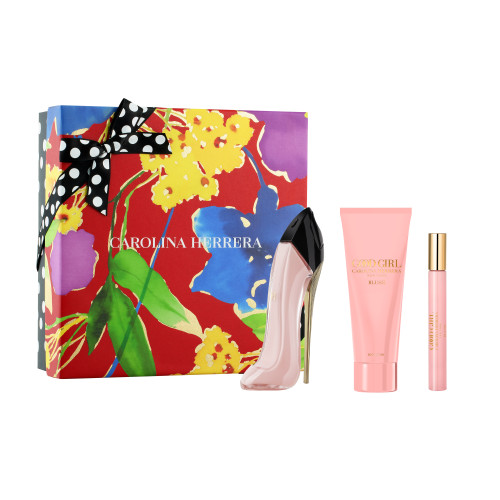 CAROLINA HERRERA GOOD GIRl BLUSH 3 PCS SET: 2.7 EAU DE PARFUM SPRAY + 0.34 EAU DE PARFUM SPRAY + 3.4 BODY LOTION (HARD)