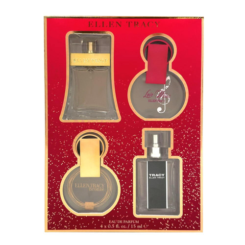 ELLEN TRACY 4 * 0.5 EAU DE PARFUM SPRAY SET FOR WOMEN: CLASSIC + BRONZE + TRACY + LOVE NOTES