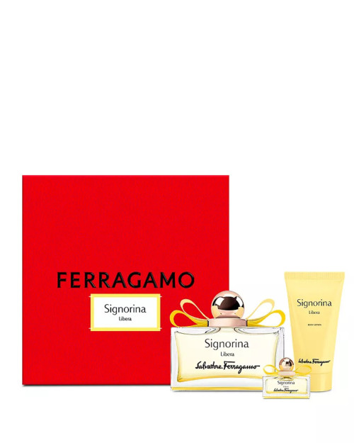 SALVATORE FERRAGAMO SIGNORINA LIBERA 3 PCS SET FOR WOMEN: 3.4 EAU DE PARFUM SPRAY + 5 ML EAU DE PARFUM MINI + 1.7 BODY LOTION