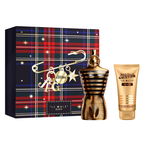 JEAN PAUL GAULTIER LE MALE ELIXIR 2 PCS SET: 4.2 EAU DE PARFUM SPRAY + 2.5 SHOWER GEL