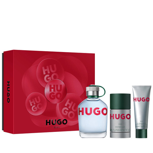 HUGO BOSS GREEN 3 PCS SET: 4.2 EAU DE TOILETTE SPRAY + 2.4 DEODORANT STICK + 1.6 SHOWER GEL