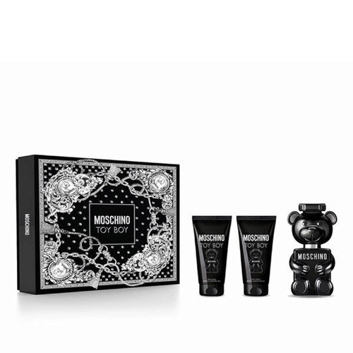 MOSCHINO TOY BOY 3 PCS SET: 1.7 EAU DE PARFUM SPRAY + 1.7 SHOWER GEL + 1.7 AFTER SHAVE.
