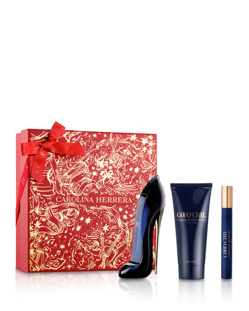 CAROLINA HERRERA GOOD GIRL 3 PCS SET: 2.7 EAU DE PARFUM SPRAY + 0.34 EAU DE PARFUM SPRAY + 3.4 BODY LOTION..
