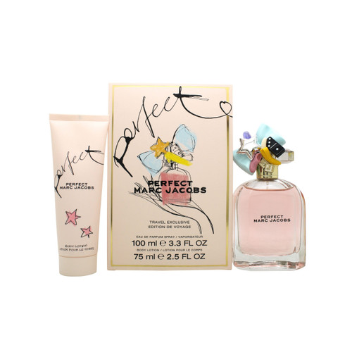 MARC JACOBS PERFECT 2 PCS SET FOR WOMEN: 3.3 EAU DE PARFUM SPRAY + 2.5 BODY LOTION.