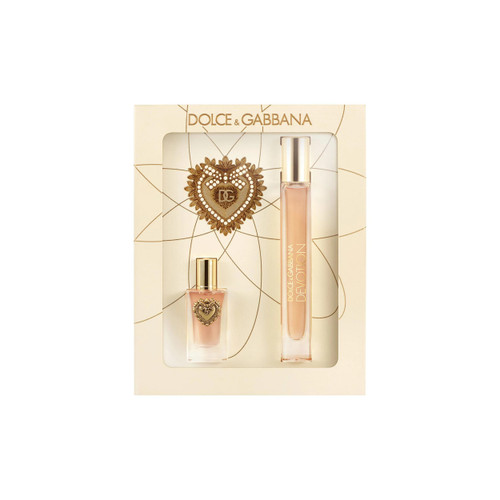 DOLCE & GABBANA DEVOTION 2 PCS SET FOR WOMEN: 0.33 EAU DE PARFUM SPRAY + 5 ML EAU DE PARFUM MINI.