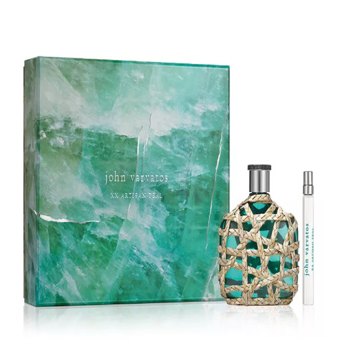 JOHN VARVATOS XX ARTISAN TEAL 2 PCS SET FOR MEN: 4.2 EAU DE TOILETTE SPRAY + 0.33 EAU DE TOILETTE TRAVEL SPRAY PEN