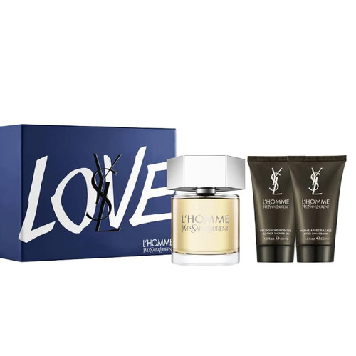 YSL LA NUIT DE L'HOMME 3 PCS SET FOR MEN: 3.4 EAU DE TOILETTE SPRAY + 1.6 SHOWER GEL + 1.6 SHOWER GEL