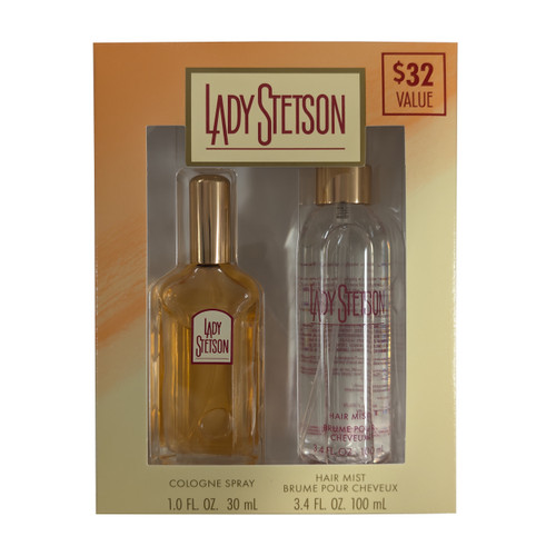 LADY STETSON 2 PCS SET: 1 OZ COLOGNE SPRAY + 3.4 HAIR MIST