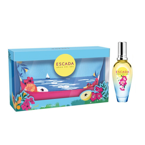 ESCADA AGUA DEL SOL 2 PCS SET FOR WOMEN: 1 OZ EDT SP + 1 POUCH