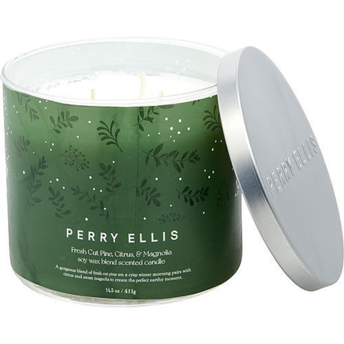 PERRY ELLIS FRESH CUT PINE CITRUS & MAGNOLIA 14.5 SCENTED CANDLE