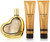 BEBE GOLD 4 PCS SET: 3.4 EDP SP + 3.4 BODY LOTION + 3.4 SHOWER GEL + HEART CHARM