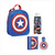 DISNEY MARVEL CAPTAIN AMERICA 3 PCS SET: 1.7 EAU DE TOILETTE SPRAY + 10 OZ SHOWER GEL + BACKPACK